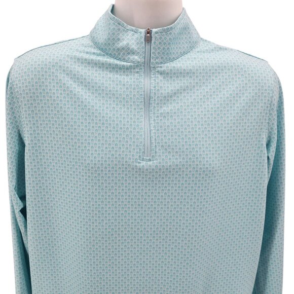 Peter Millar Mens Medium Quarter Zip Shirt Crown Sport TG Pina Skullada 1/4 Zip - Picture 2 of 9